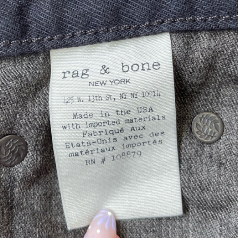 rag & bone Black Frayed Hem Jean Shorts - Picture 12 of 13